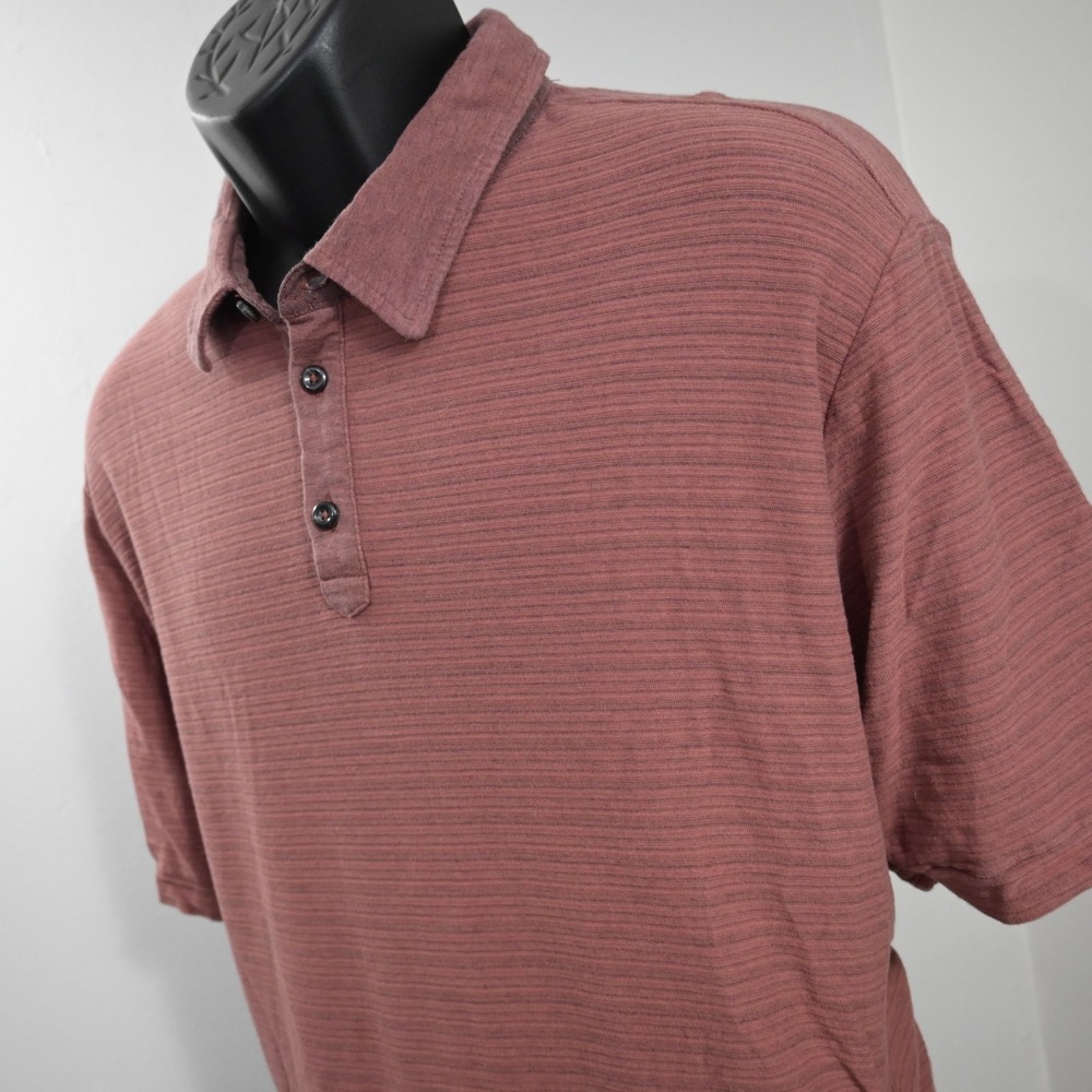 Tommy Bahama Golf Polo Shirt‎ Red Striped Short Sleeve Mens Size XL